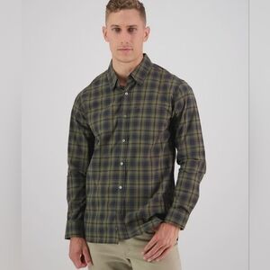 Swanndri Riverpark Long Sleeve Shirt Size L Green Plaid Button Up Outdoor